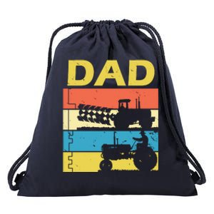 Dad Life Tractor Farmer Retro Tractor Drawstring Bag