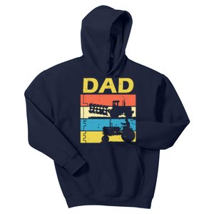 Dad Life Tractor Farmer Retro Tractor Kids Hoodie