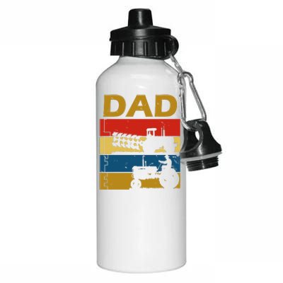 Dad Life Tractor Farmer Retro Tractor Aluminum Water Bottle