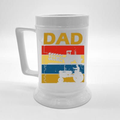 Dad Life Tractor Farmer Retro Tractor Beer Stein