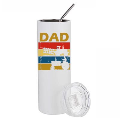 Dad Life Tractor Farmer Retro Tractor Stainless Steel Tumbler