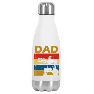 Dad Life Tractor Farmer Retro Tractor Stainless Steel Insulated Water Bottle