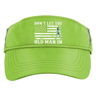 DonT Let The Old Man In Vintage American Flag Adult Drive Performance Visor