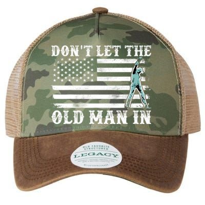 DonT Let The Old Man In Vintage American Flag Legacy Tie Dye Trucker Hat