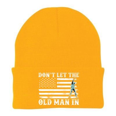 DonT Let The Old Man In Vintage American Flag Knit Cap Winter Beanie