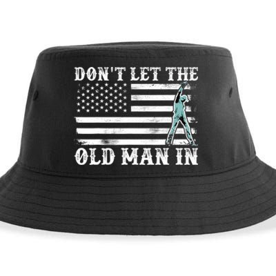 DonT Let The Old Man In Vintage American Flag Sustainable Bucket Hat