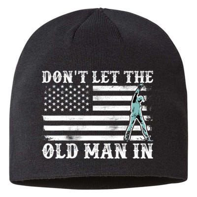 DonT Let The Old Man In Vintage American Flag Sustainable Beanie