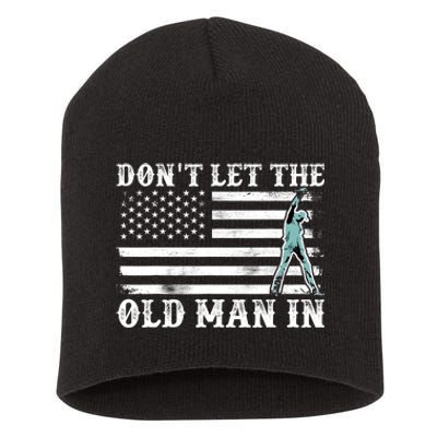 DonT Let The Old Man In Vintage American Flag Short Acrylic Beanie