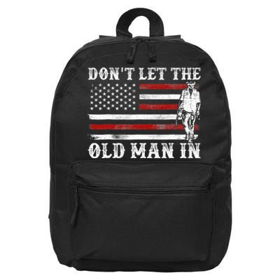 DonT Let The Old Man In Vintage American Flag 16 in Basic Backpack