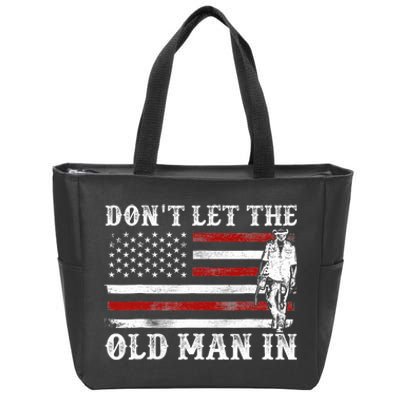 DonT Let The Old Man In Vintage American Flag Zip Tote Bag