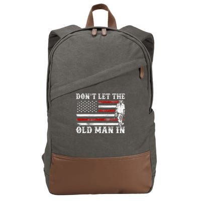 DonT Let The Old Man In Vintage American Flag Cotton Canvas Backpack