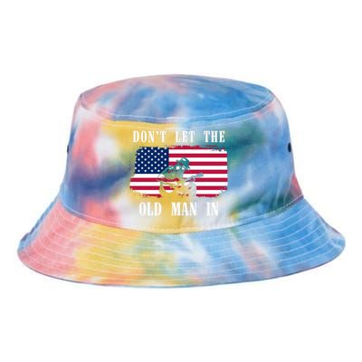 Dont Let The Old Man In Vintage American Flag Tie Dye Newport Bucket Hat