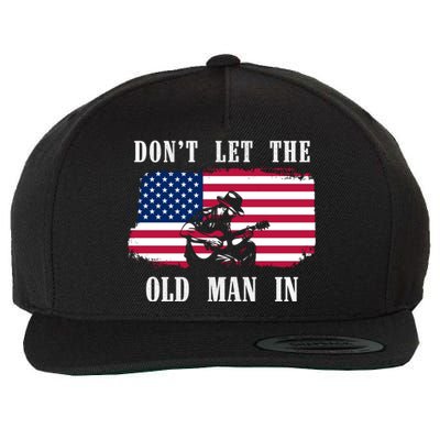 Dont Let The Old Man In Vintage American Flag Wool Snapback Cap