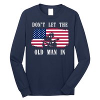 Dont Let The Old Man In Vintage American Flag Long Sleeve Shirt