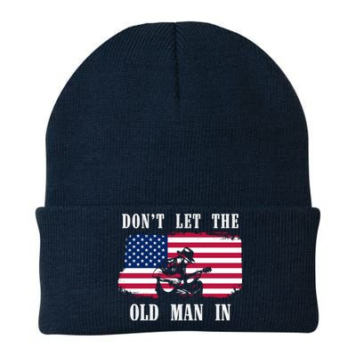 Dont Let The Old Man In Vintage American Flag Knit Cap Winter Beanie