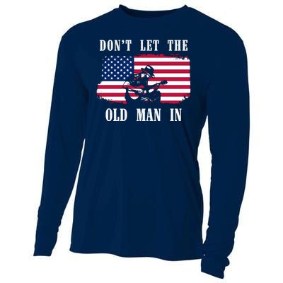 Dont Let The Old Man In Vintage American Flag Cooling Performance Long Sleeve Crew