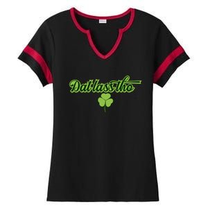 Dat Lass Tho Irish Shamrock Funny St Patrick's Day Gift Ladies Halftime Notch Neck Tee