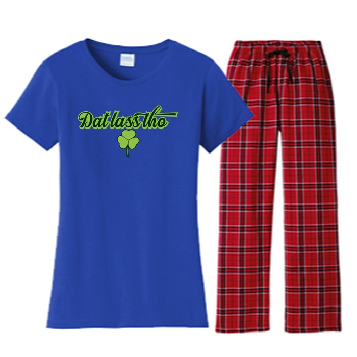 Dat Lass Tho Irish Shamrock Funny St Patrick's Day Gift Women's Flannel Pajama Set