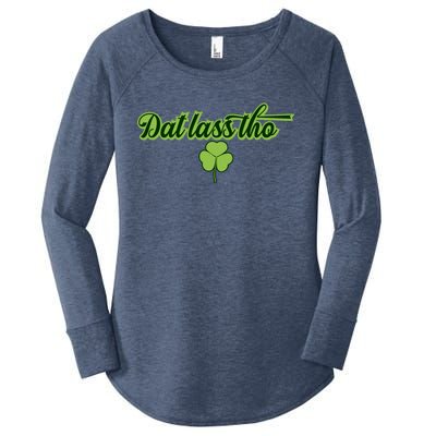 Dat Lass Tho Irish Shamrock Funny St Patrick's Day Gift Women's Perfect Tri Tunic Long Sleeve Shirt