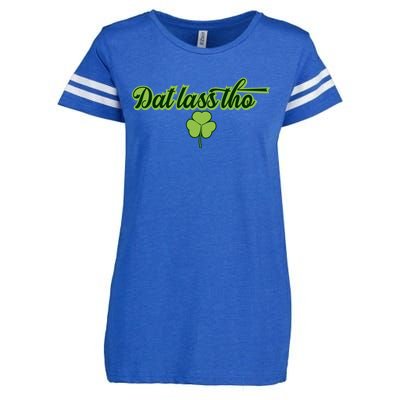 Dat Lass Tho Irish Shamrock Funny St Patrick's Day Gift Enza Ladies Jersey Football T-Shirt