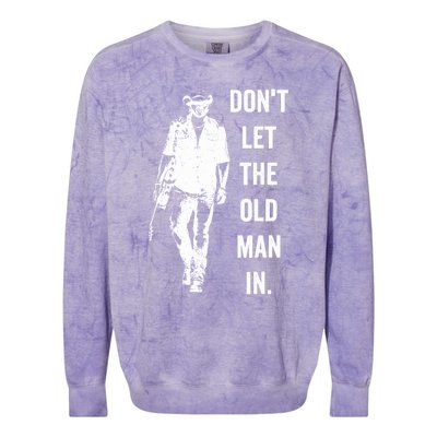 DonT Let The Old Man In Vintage Standing With A Guitar Colorblast Crewneck Sweatshirt