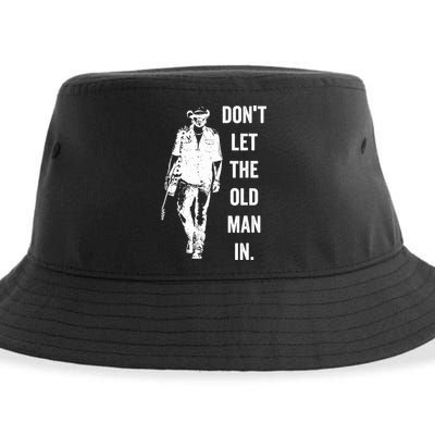 DonT Let The Old Man In Vintage Standing With A Guitar Sustainable Bucket Hat