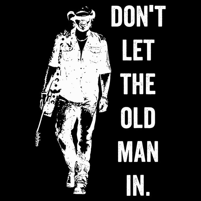 DonT Let The Old Man In Vintage Standing With A Guitar Button