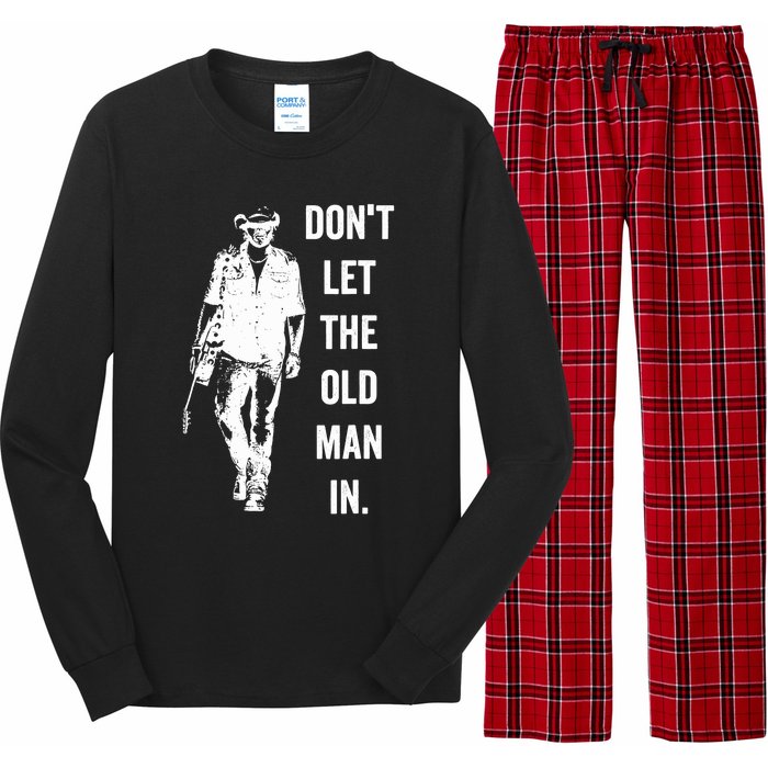 DonT Let The Old Man In Vintage Standing With A Guitar Long Sleeve Pajama Set