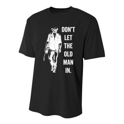 DonT Let The Old Man In Vintage Standing With A Guitar Youth Performance Sprint T-Shirt