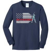 DonT Let The Old Man In Vintage American Flag Kids Long Sleeve Shirt