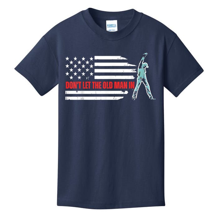 DonT Let The Old Man In Vintage American Flag Kids T-Shirt