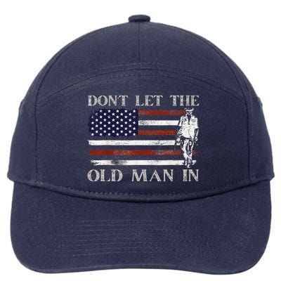 DonT Let The Old Man In Vintage American Flag 7-Panel Snapback Hat