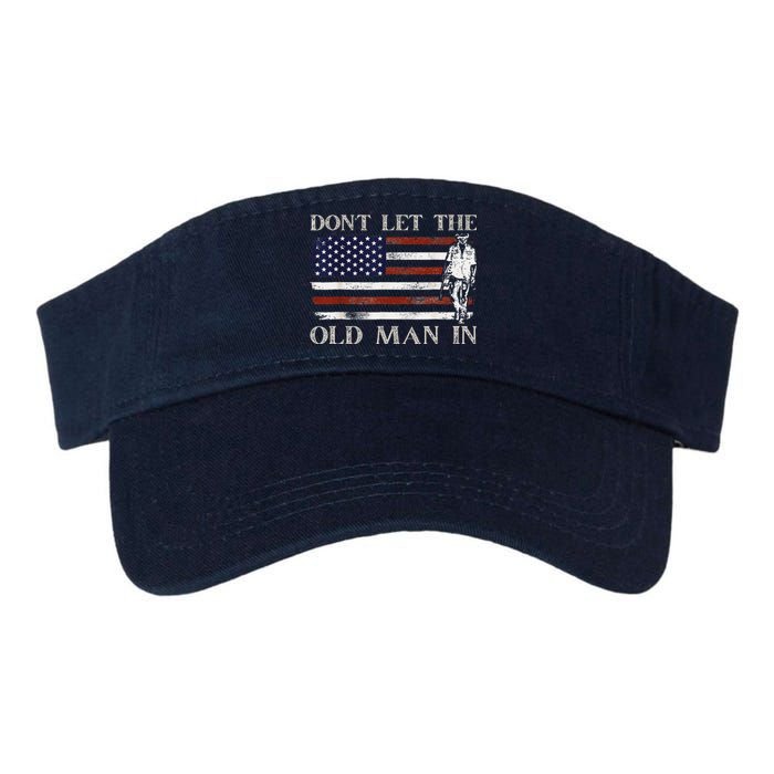 DonT Let The Old Man In Vintage American Flag Valucap Bio-Washed Visor