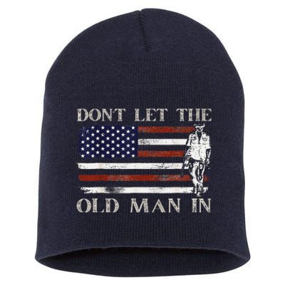 DonT Let The Old Man In Vintage American Flag Short Acrylic Beanie