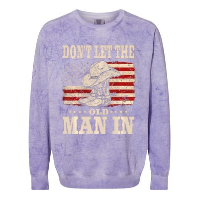 DonT Let The Old Man In American Flag Colorblast Crewneck Sweatshirt