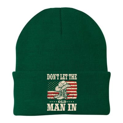 DonT Let The Old Man In American Flag Knit Cap Winter Beanie