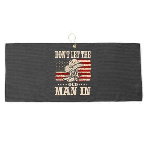 DonT Let The Old Man In American Flag Large Microfiber Waffle Golf Towel