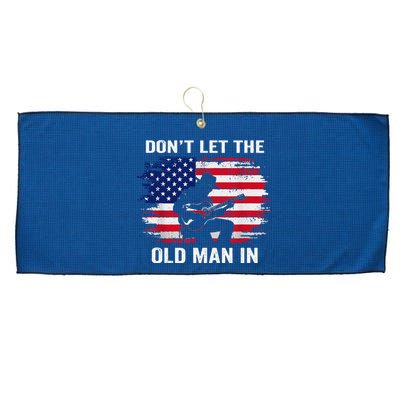 DonT Let The Old Man In Vintage American Flag Large Microfiber Waffle Golf Towel