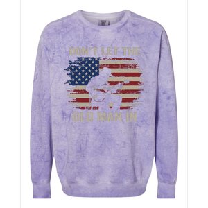 DonT Let The Old Man In Cowboy Us Flag Colorblast Crewneck Sweatshirt