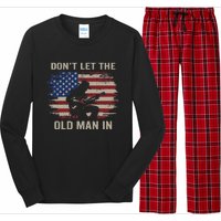 DonT Let The Old Man In Cowboy Us Flag Long Sleeve Pajama Set