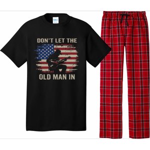 DonT Let The Old Man In Cowboy Us Flag Pajama Set