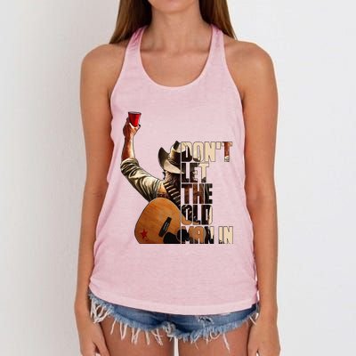 DonT Let The Old Man In Women's Knotted Racerback Tank