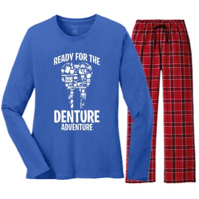 Dental Lab Tech Ready For The Denture Adventure Women's Long Sleeve Flannel Pajama Set 