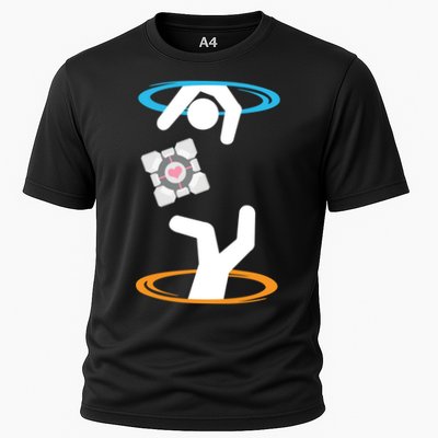 DonT Lose The Companion Cube (Transparent) Portal Cooling Performance Crew T-Shirt