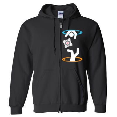 DonT Lose The Companion Cube (Transparent) Portal Full Zip Hoodie