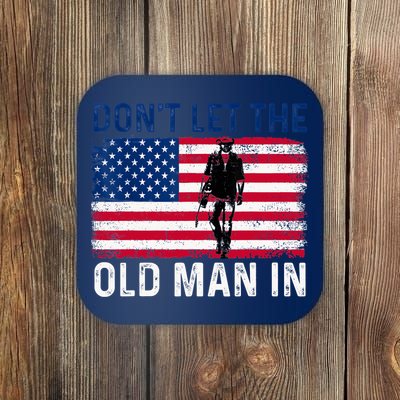 DonT Let The Old Man In Vintage American Flag Retro Coaster