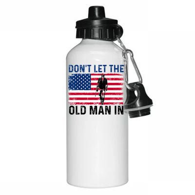 DonT Let The Old Man In Vintage American Flag Retro Aluminum Water Bottle 