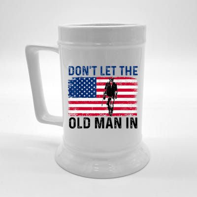 DonT Let The Old Man In Vintage American Flag Retro Beer Stein