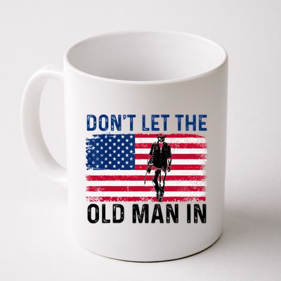 DonT Let The Old Man In Vintage American Flag Retro Coffee Mug