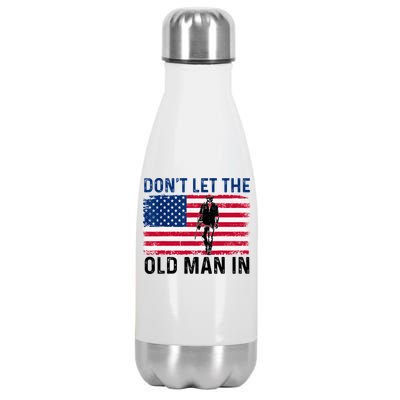 DonT Let The Old Man In Vintage American Flag Retro Stainless Steel Insulated Water Bottle